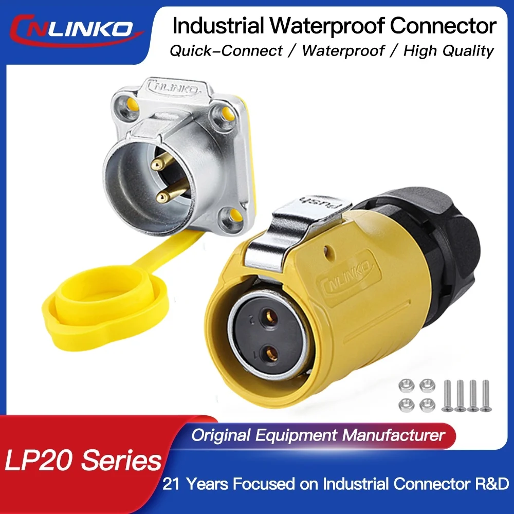 

CNLINKO LP20 Circular Plug & Socket Connector IP68 Rated Multi-Pin Industrial Electrical Connector for Machinery & Equipment