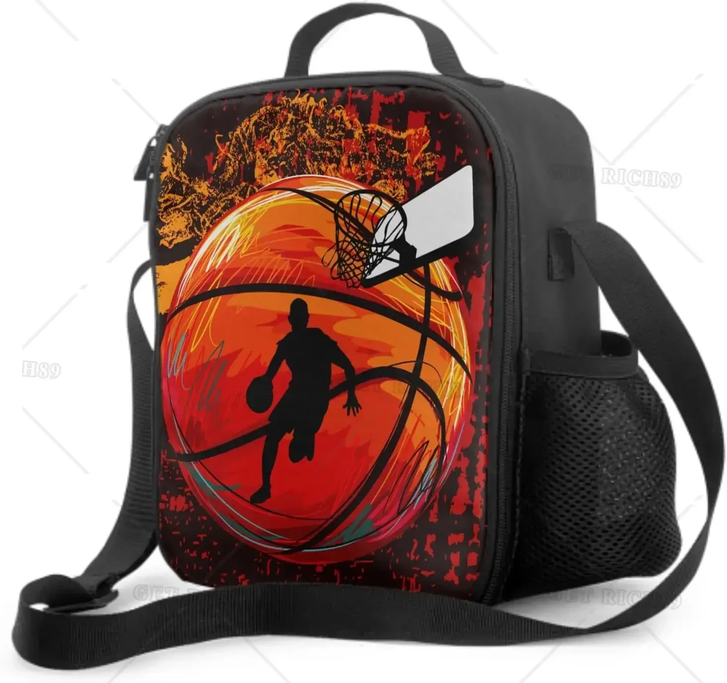 Sports Baseball Lunch Box for Boys Girls Insulated Lunch Bag for Kids Waterproof Reusable School Baseball Cooler Lunch Sacks