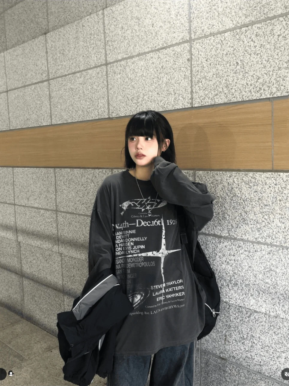 

Футболка Long Sve, мужская базовая многослойная футболка для пар, модный брендовый хлопок, свободный крой, креативный узор