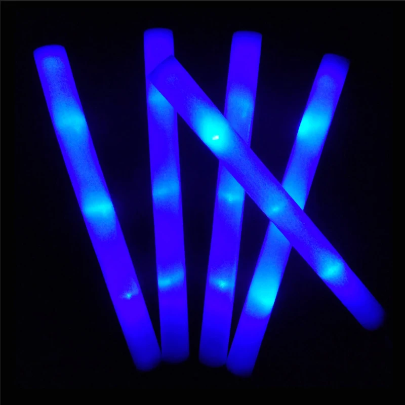 

60/100/500/1000Pcs Glow Sticks Bulk Blue LED Glow Foam Stick Cheer Tube Dark Light for Xmas Birthday Wedding Party Supplies