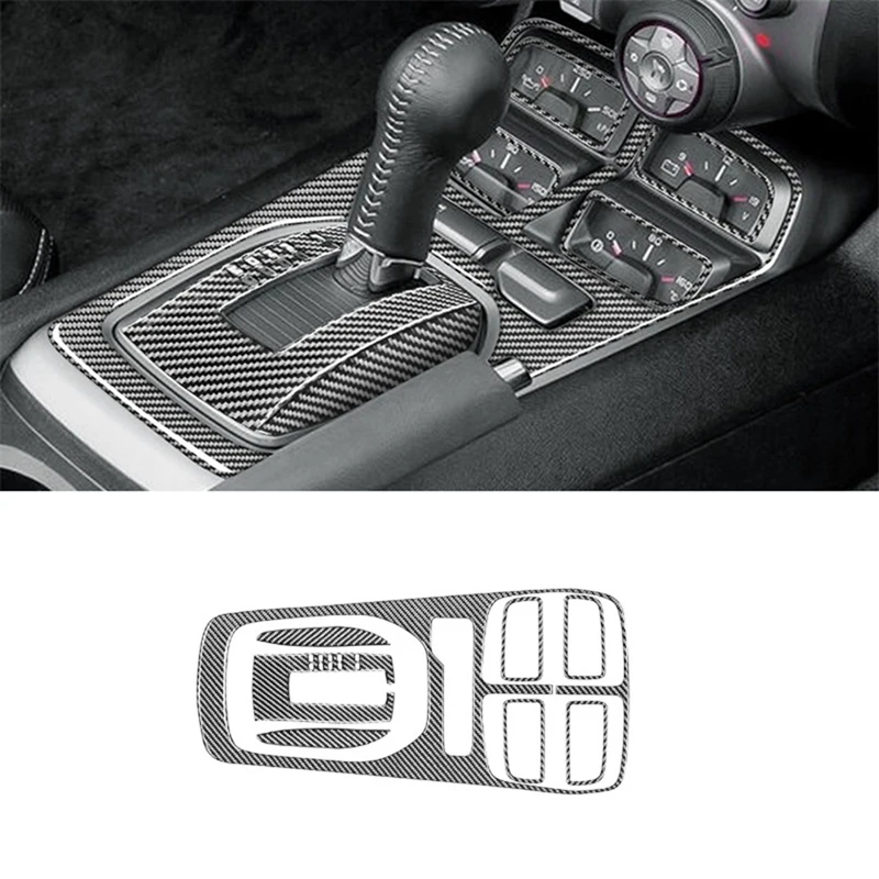 Carbon Fiber For Chevrolet Camaro 2010-2015 Car Automatic Gear Shift Panel Cover Trim Interior Accessories LHD