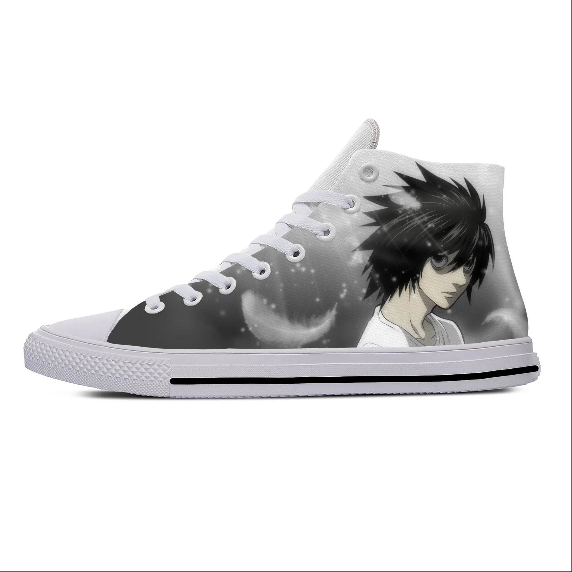 

Japanese Anime Manga Cartoon Death Note L Lawliet Casual Shoes High Top Lightweight Custom Shoes Breathable Men Women Sneakers