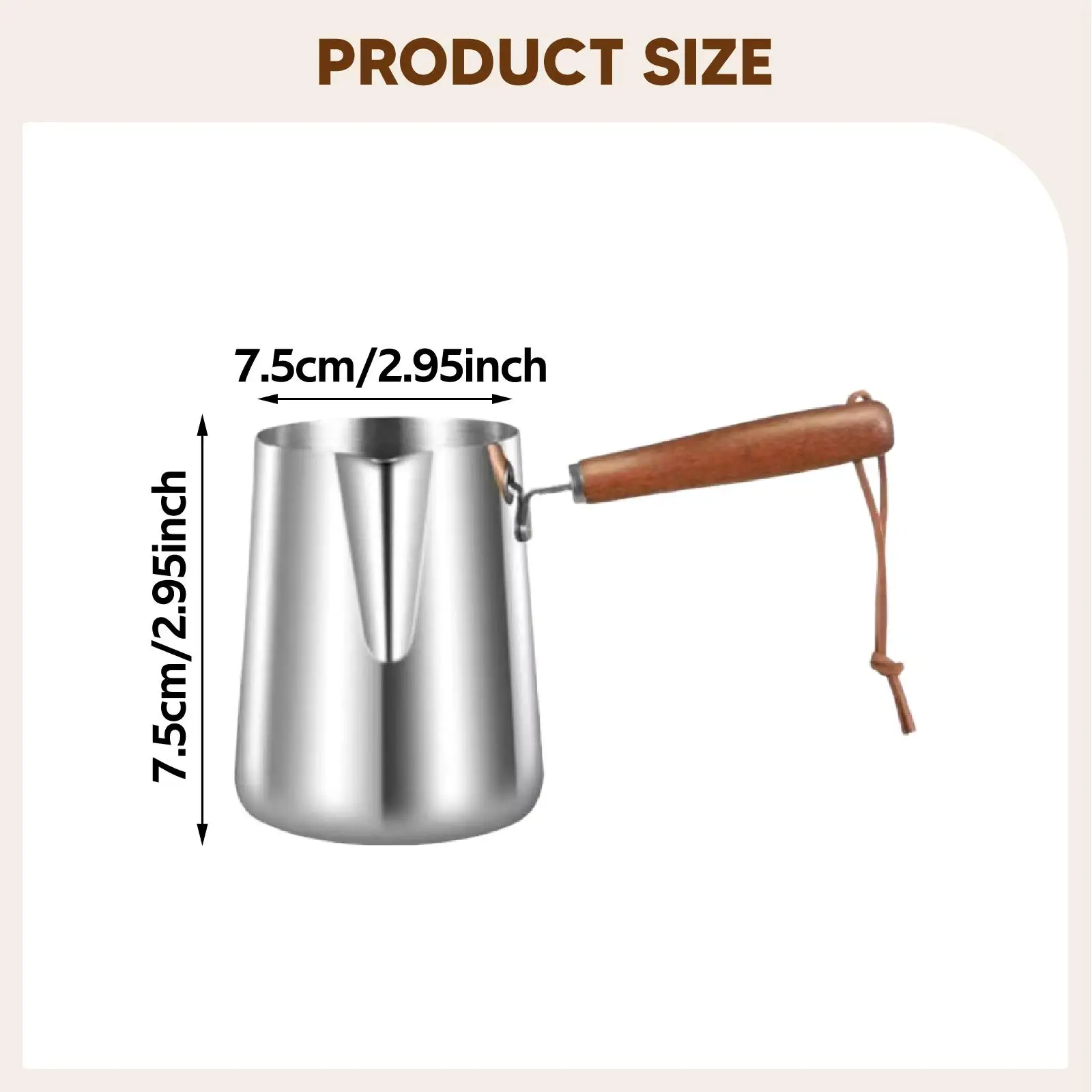 إبريق قهوة تركي، ستانلس ستيل، ملحق متعدد الأغراض مع رغوة الحليب، #6