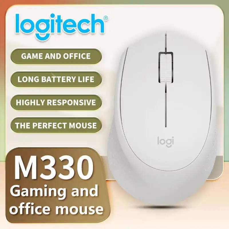 

Беспроводная игровая мышь Logitech M330, тихая и компактная, эргономичная конструкция для деловых офисов и игр