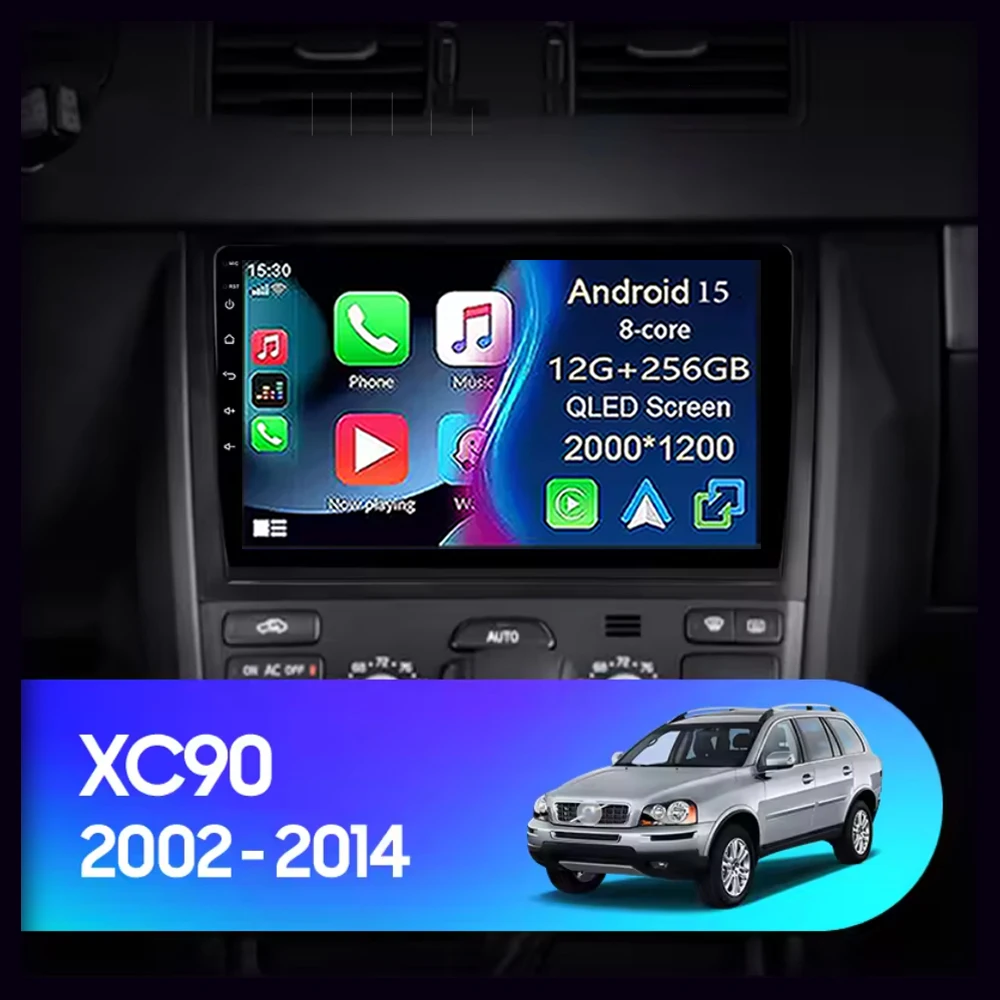 Carplay auto para Volvo XC90 C 2002 - 2014 Radio de coche reproductor de vídeo Multimedia navegación GPS Android 15 No 2din 2 din DVD