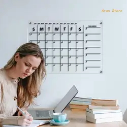 Acrylic Calendar for Wall Clear Wall Mounted Calendar Erasable Weekly Whiteboard for Planning Shopping Lists
