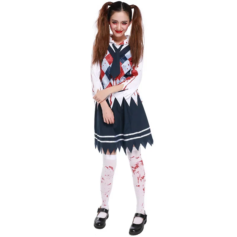 

Adult Halloween Party Costume Zombie Costume Horror Bloody School Uniform Oem Party Girl Costume