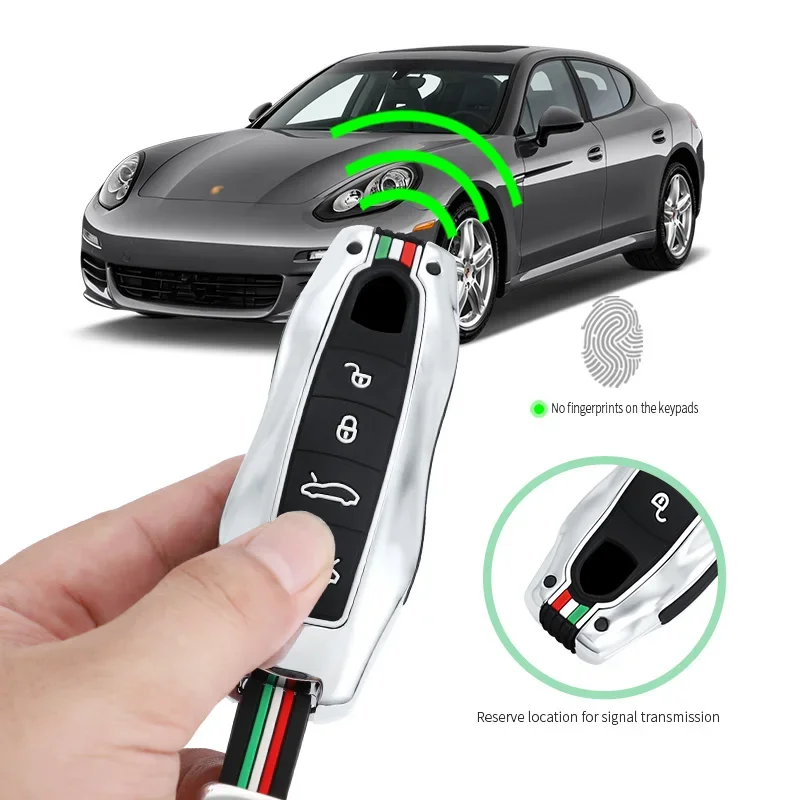 Zinc Alloy Car Key Case Cover For Porsche Cayenne 92A Panamera for Macan 911 991 Boxster 981 918 Remote Protect Shell Accessorie