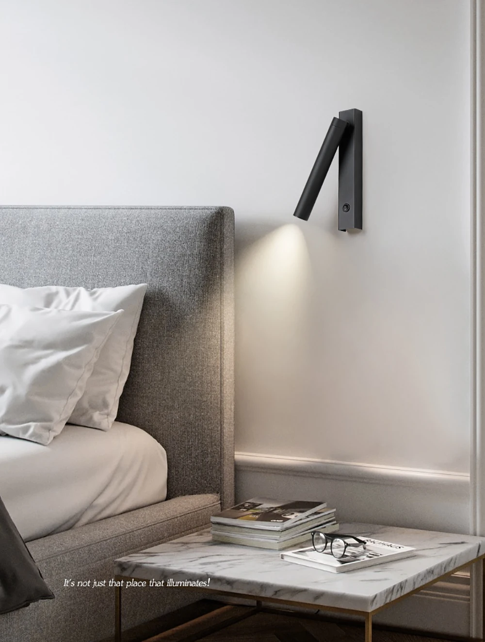 Minimalista Nordic Wall Lamp com ângulo ajustável, cabeceira Reading Light, Rotatable Spotlight, cabeceira Lamp, Corredor e Quarto