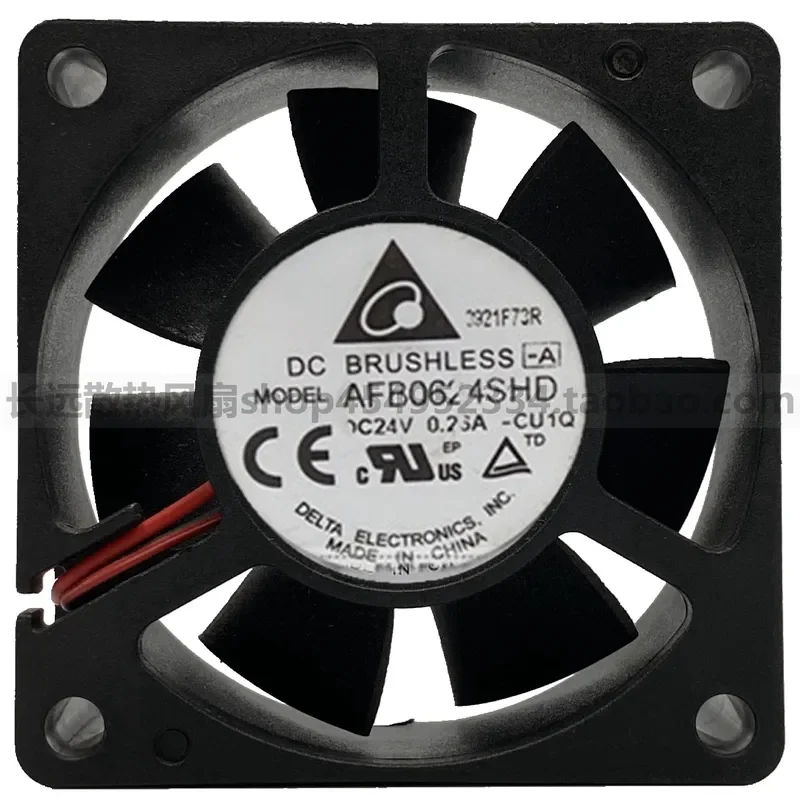 for Delta 6020 6CM AFB0624SHD 24V 0.26A 2-wire Double Ball Bearing Inverter Cooling Fan