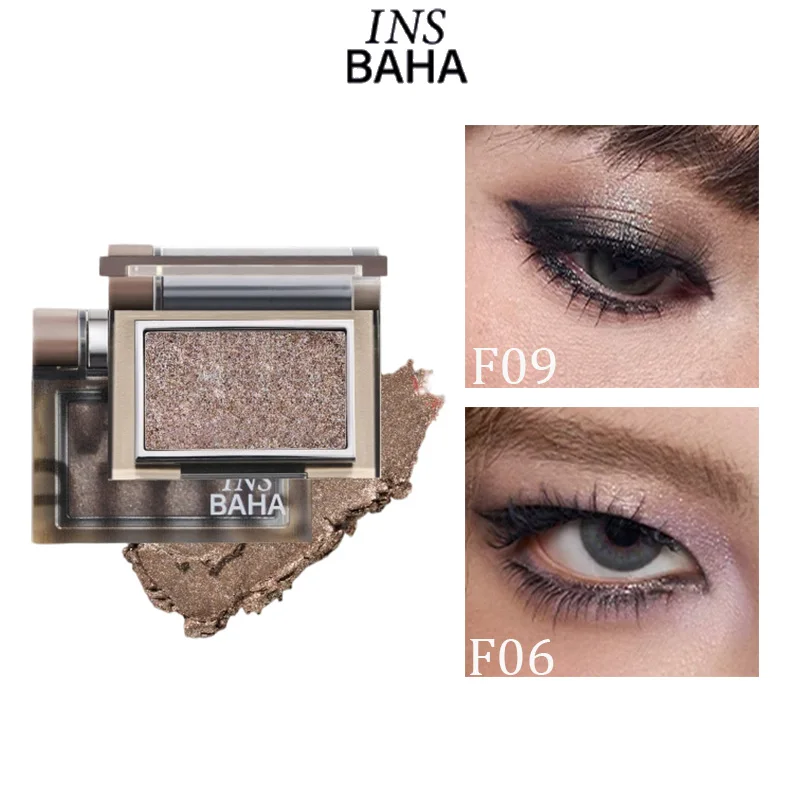 

INSBAHA Eyeshadow Powder Shimmer Metallic Glitter Matte Single Color Eye Shadow Dark Gothic Fine Flash Lasting Eye Makeup