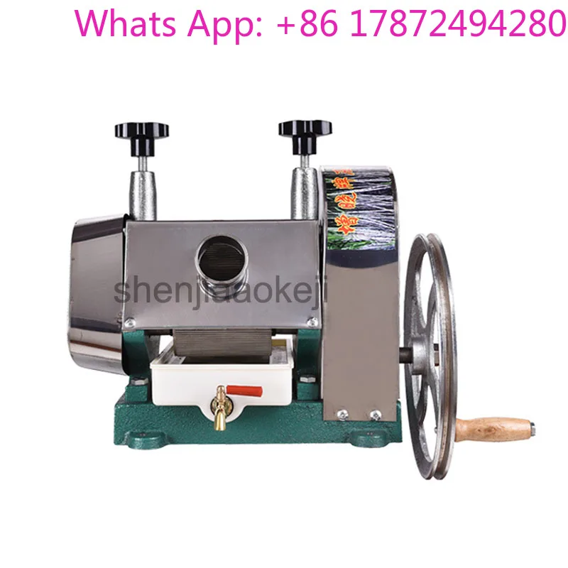 ZX-100 Manual Sugarcane Squeezer Crusher, Commercial Stainless Steel Juice Extractor 50kg/H with Slag-Juice Separation Function