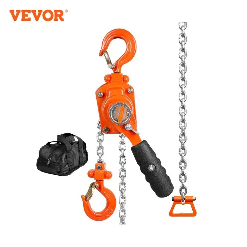 VEVOR Manual Lever Chain Hoist, 1/4 / 1/2 Ton Capacity Come Along, G80 Galvanized Carbon Steel with Weston Double-Pawl Brake