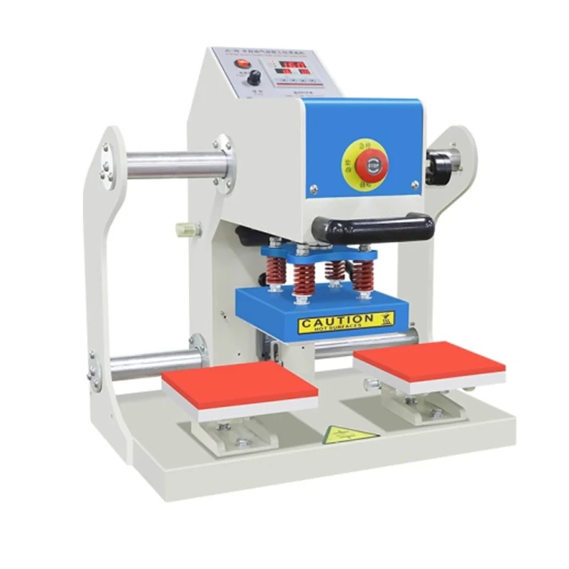 

Pneumatic double station ironing machine Small area trademark ironing machine LOGO heat transfer printing