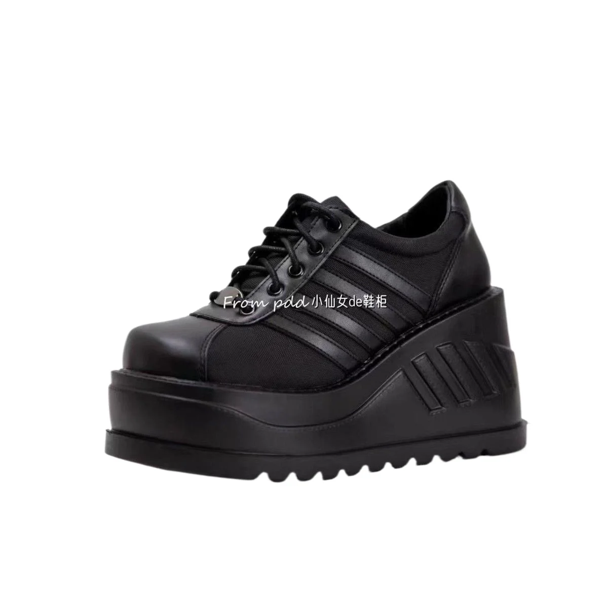 2024 Demonia Women Same Platform Goth Punk Style Lace-up Big Head Muffin Bottom Subcultural Small Leather Shoes