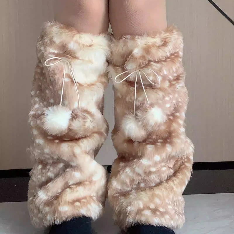 20/25/30/40 سنتيمتر هدية الكريسماس الدافئة الساق مجموعة الغزلان نمط شعر الجوارب JK كلية نمط طالب أفخم الأوسط جورب أنبوبي الخريف/الشتاء