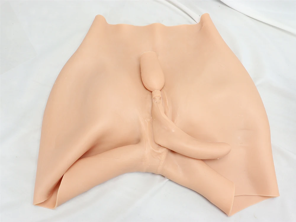 New Silicone Men\'s Queen Crossdresser Booty Lift Fake Firm Butt Pussy Pants Artificial Vagina Buttock Plump Crotch Catheter