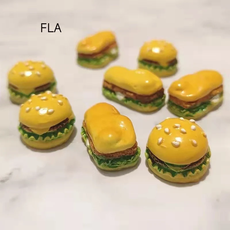 10pcs Mini Simulation Food Hamburger for Doll Kids Kitchen Toys DIY Decoration Miniatures Children Toys Doll Accessories