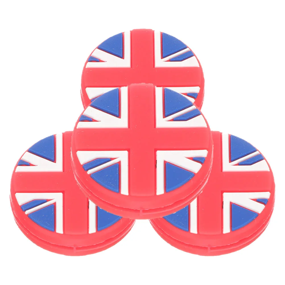 4 Pcs Shock Absorbers Silicone Tennis Damper Racket Vibration Dampener British Flag