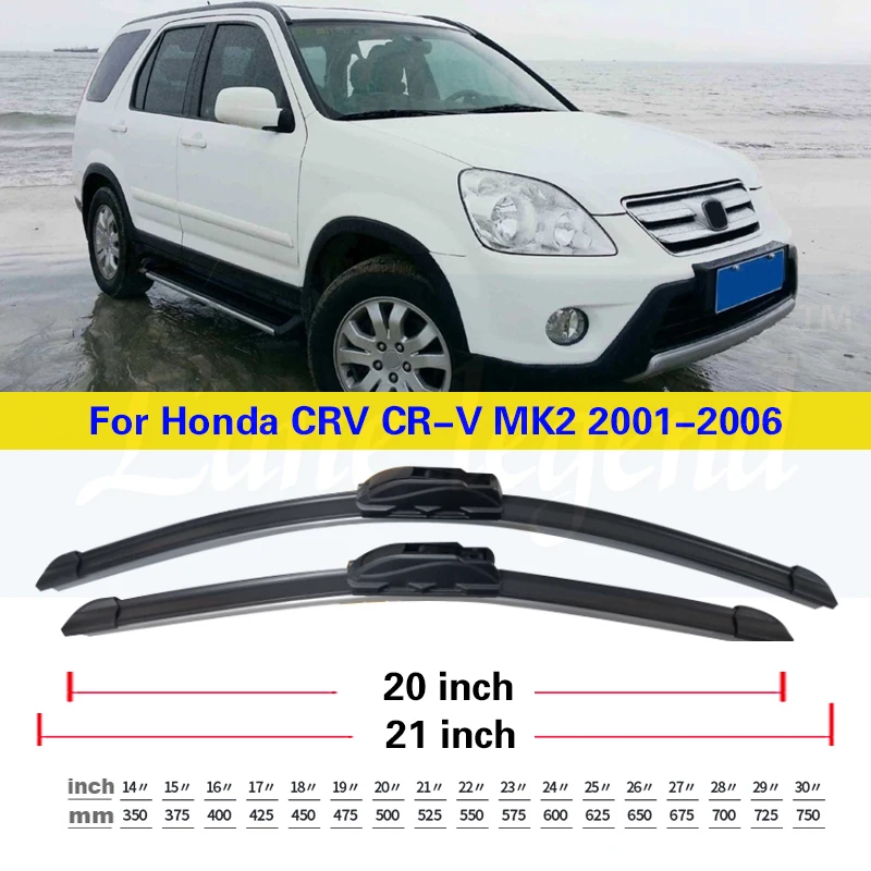 For HONDA CRV CR-V MK2 2001-2006 Front Rear Wiper Blades Brushes Cutter Accessories J Hook 2001 2002 2003 2004 2005 2006