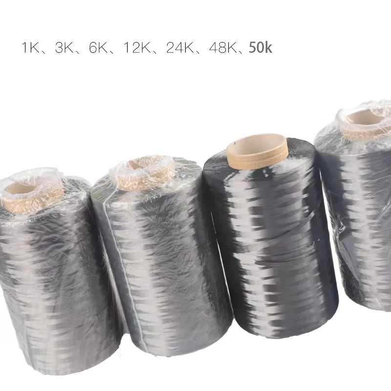 

50K Carbon Fiber Fibre Tow Filament Yarn Thread Tape 4900MPa 10M//30M/50M/100M/200M Length