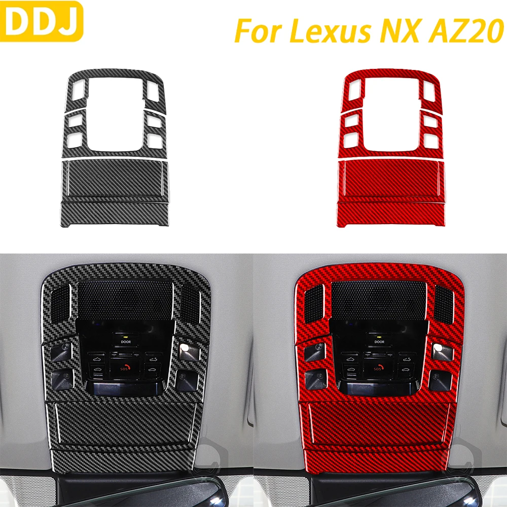 For Lexus NX AZ20 250 350H 450H 2022-2024 Accessories Carbon Fiber Roof Reading Light Panel Cover Trim Set Car Interior Sticker