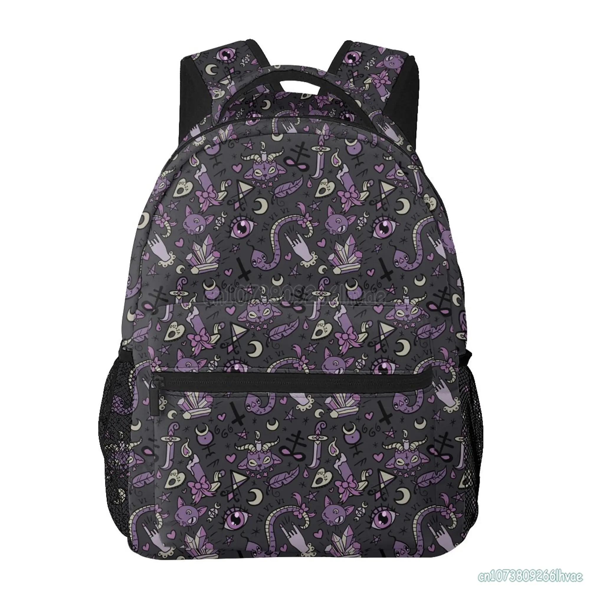 Purple Black Goth Spooky Travel Backpacks School Back Pack for Boys Girls Large Capacity Waterproof Laptop Backpack Daypacks