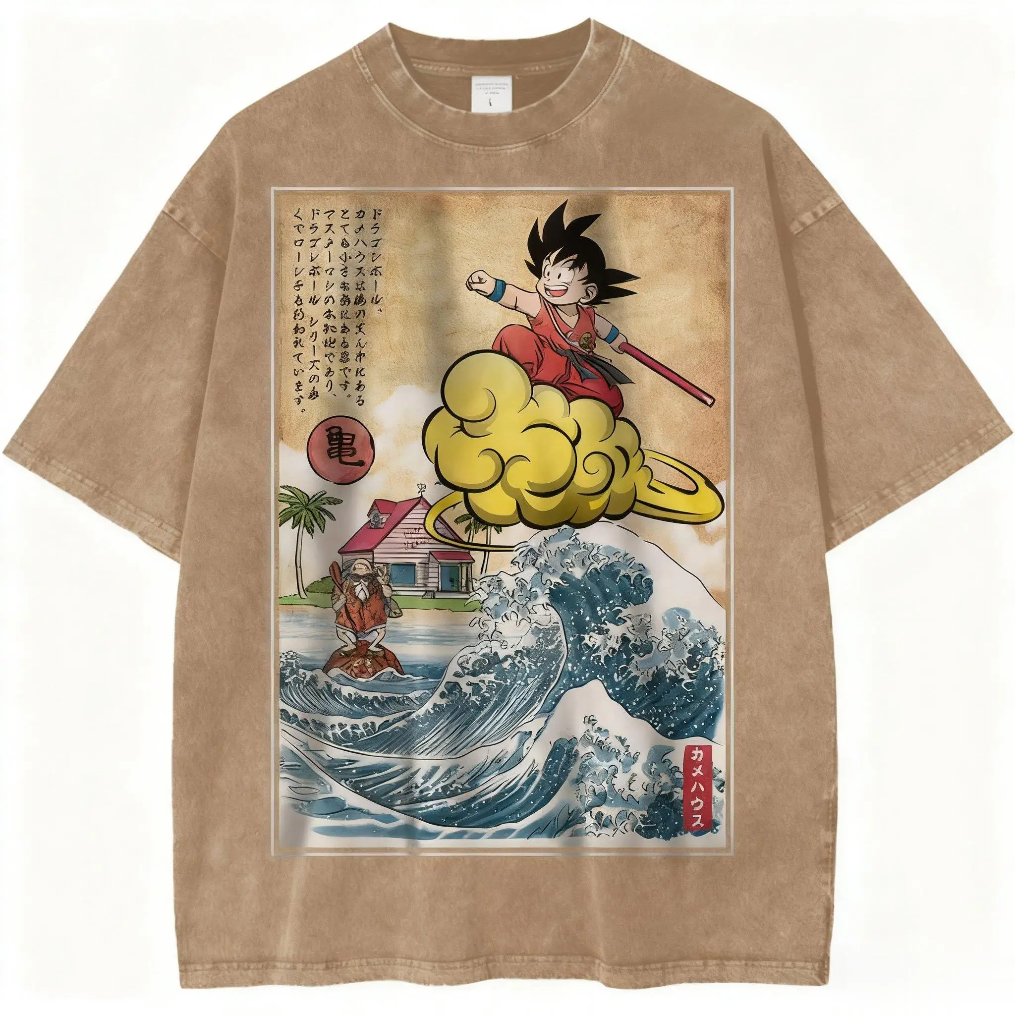 Dragon Ball Vintage lavage graphique t-shirt hommes Anime imprimer femmes à manches courtes t-shirt nouvel été décontracté hauts Streetwear Harajuku Y2k