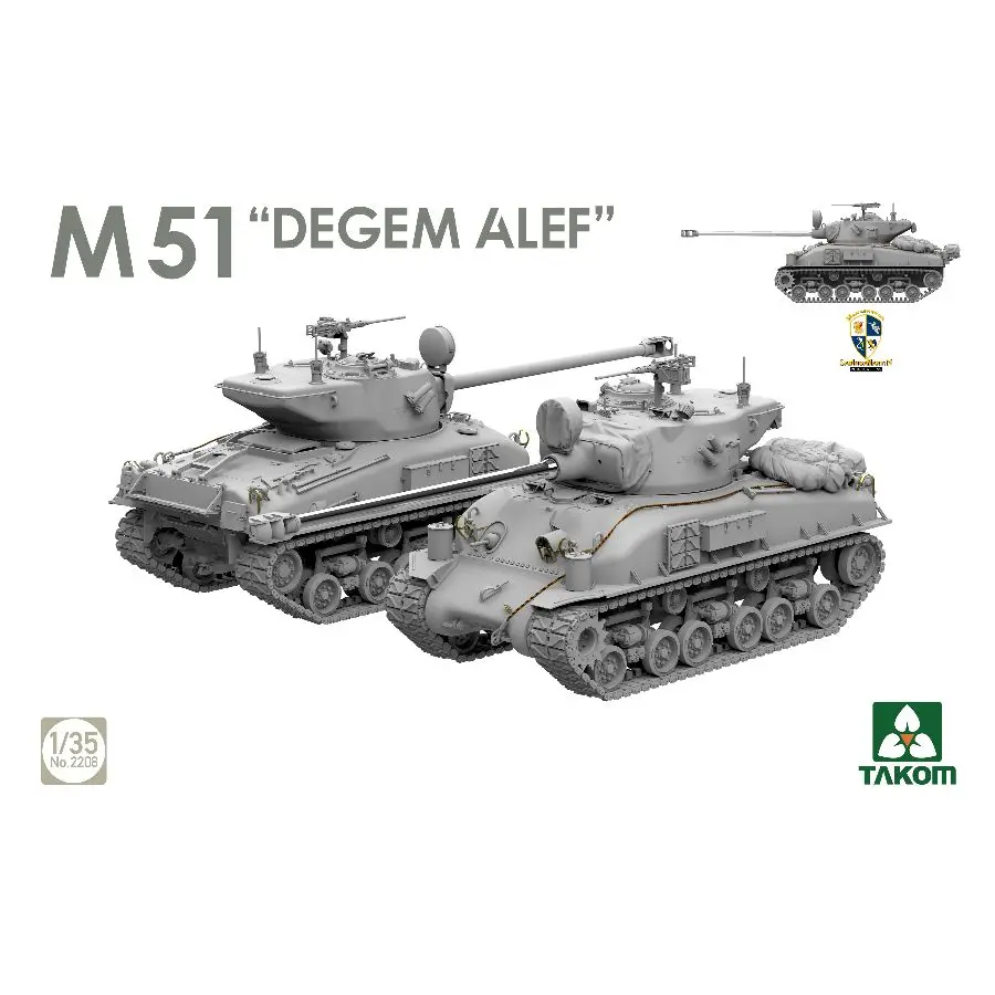 TAKOM 2208 1/35 M51 "DEGEM ALEF" Kit de modelo de ensamblaje estático militar de tanque