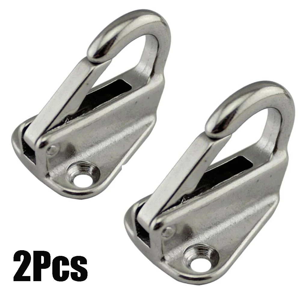 2 Pcs Stainless Steel 316-Marine Boat Spring Locked Fender Hook Snap Fending Hook Attach-Rope Boat Sail Tug Ship Marine Hardware