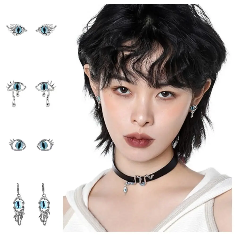 Cat Eyes Studs Earrings Braided Demon Lucky Evil Eye Earrings Alloy Exquisite Aesthetic Fashion Jewelry