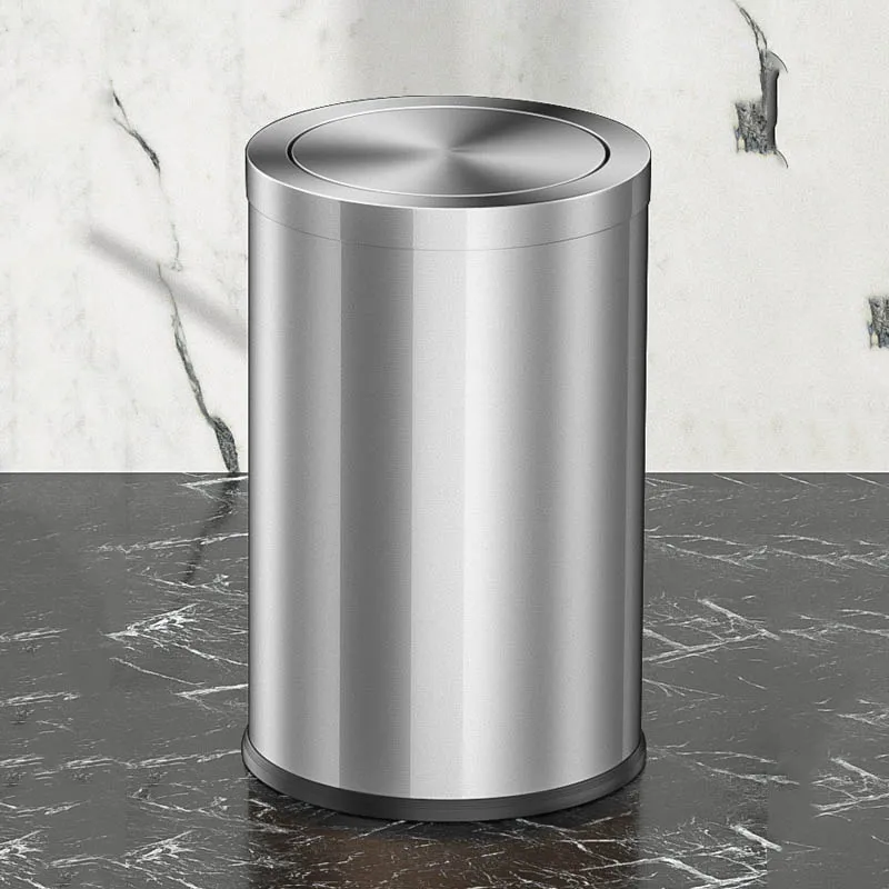 

Room Office Kitchen Trash Can Lid Bathroom Odor Free Toilet Large Trash Can Metal Nordic Lixeira Banheiro House Decoration