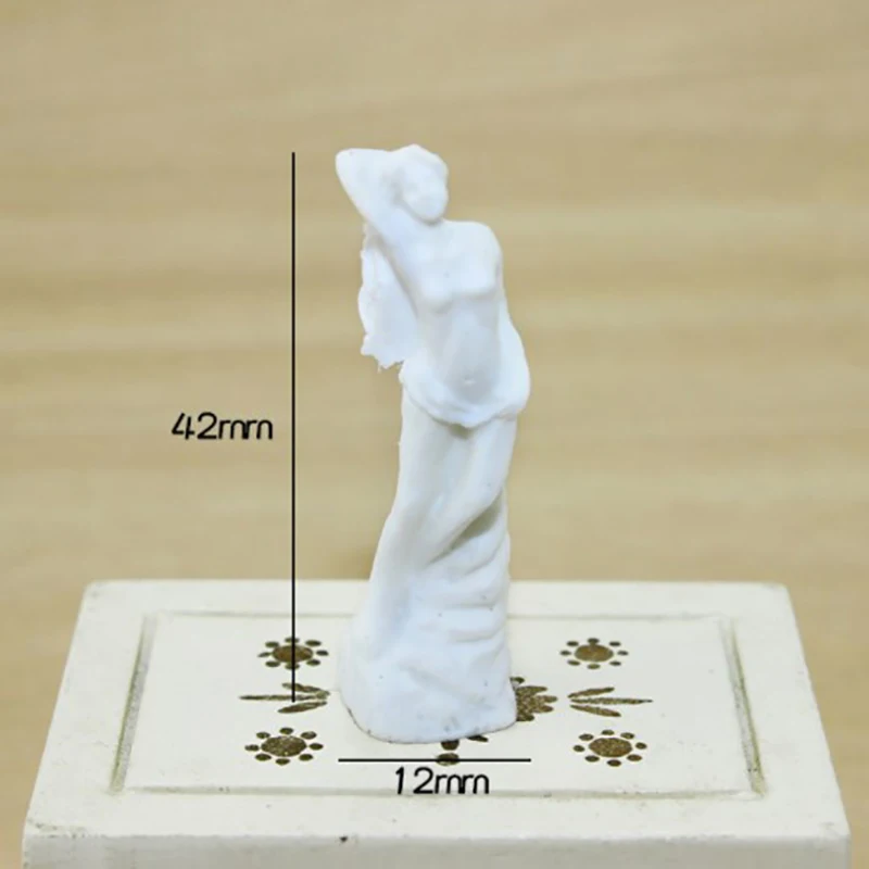 1Pcs 1/12 Doll House Miniature Resin Goddess Statue Simulation Furniture Model Toys For Mini Decoration Dollhouse Accessories