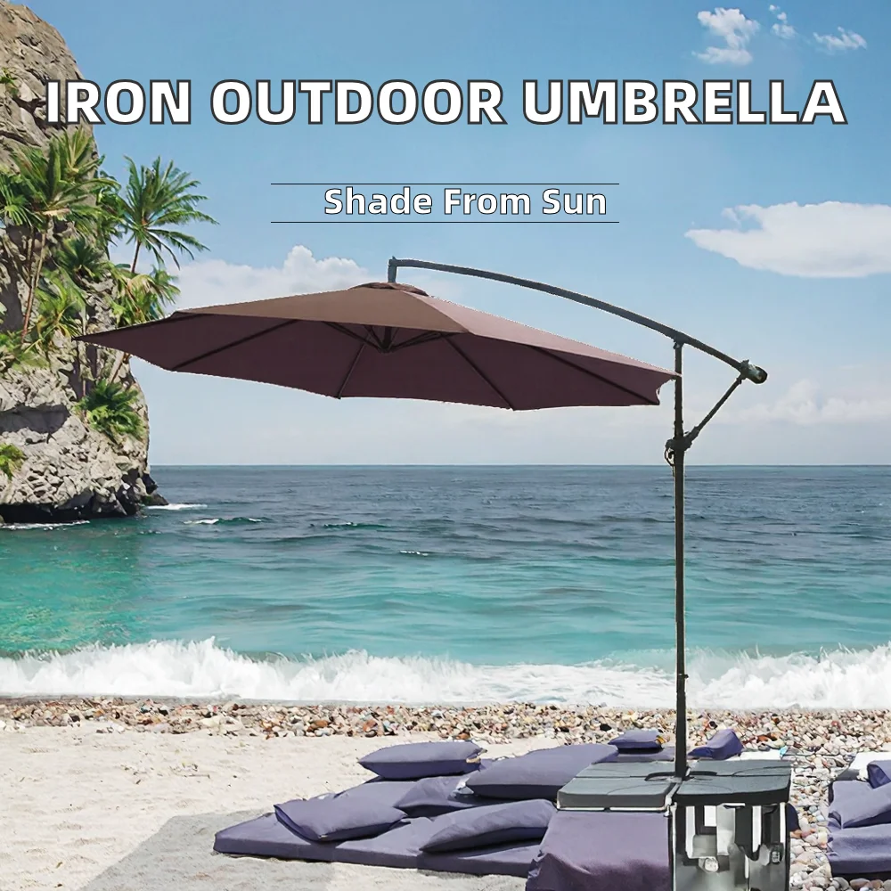 Outdoor Hanging Sunshade Banana Umbrella Cantilever Outdoor Patio Offset Hanging Umbrella