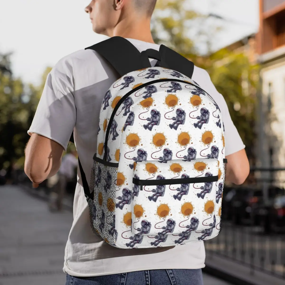 

Monkey Astronaut Backpack Daypack Large Capacity Boys Girls BookBag School Bag Shoulder Bags for Men Women
