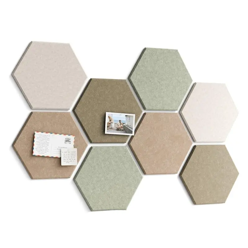 B97A-Hexagon For Wall Cork Board Replacement-8-Pack Felt Bulletin Board Tiles,For Office, Living Rooms& Home Decoration Classroo