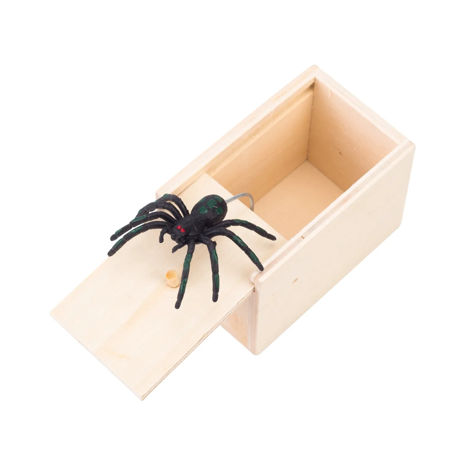 Trick Spider Funny Scare Box Wooden Hidden Box Quality Prank Wooden Scare Box Fun Game Prank Friend Party April fool's Toy