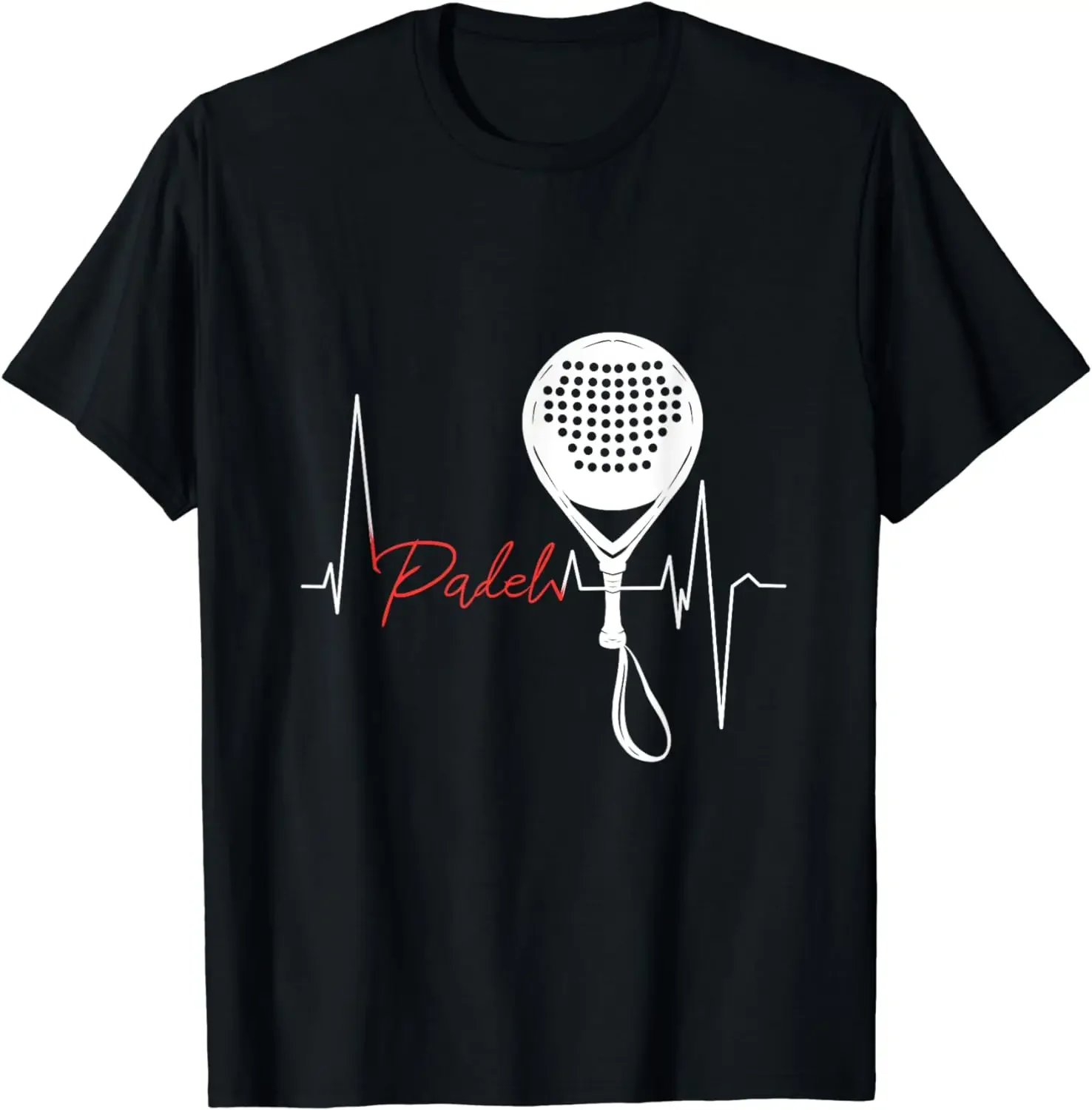 

Padel Heartbeat Lifeline Graphic Print Men's Breathable Cotton T-Shirt Casual Sport Tee