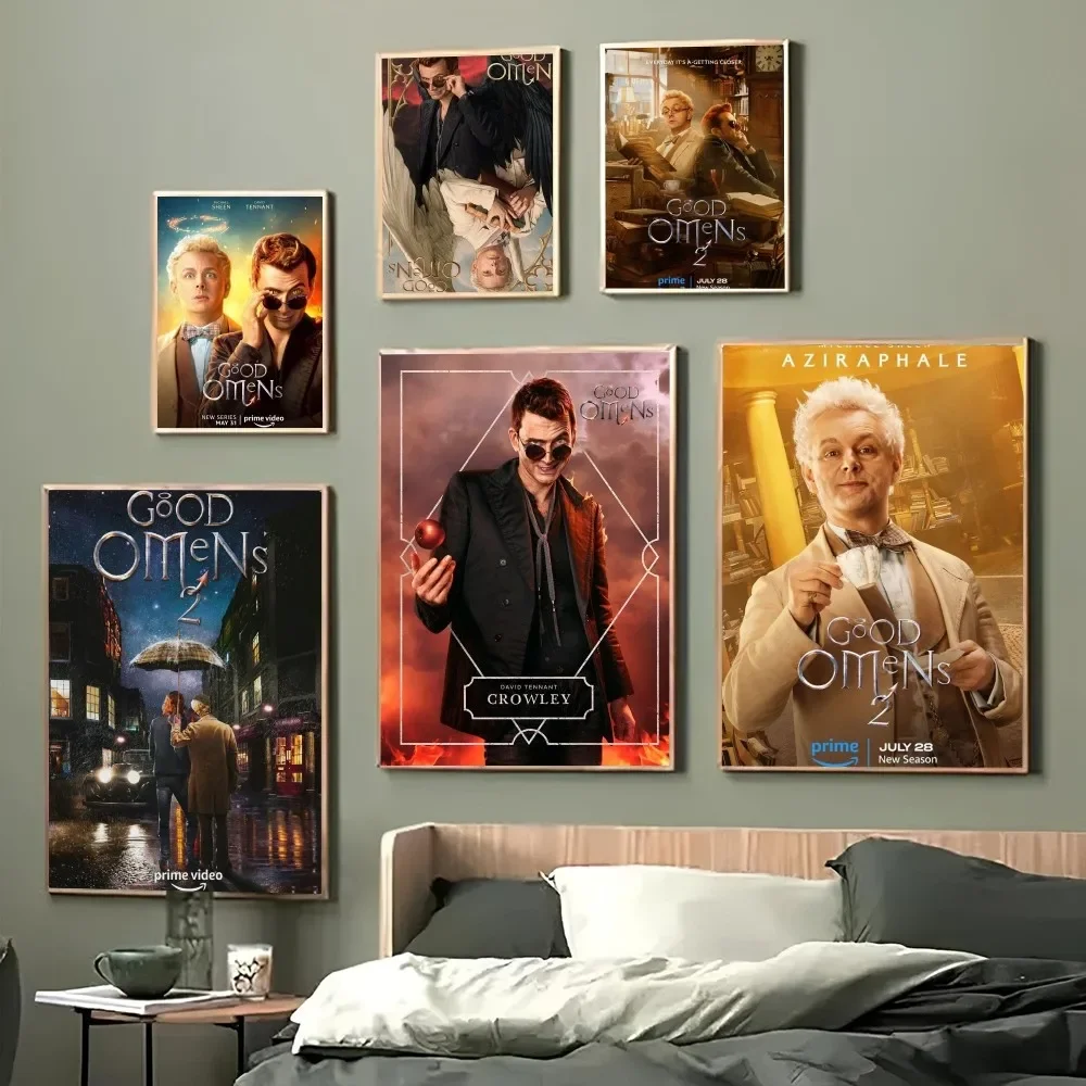 1pc British TV Drama Good Omens Poster Paper Print Home Bedroom Entrance Bar Cafe Art Painting Decoration