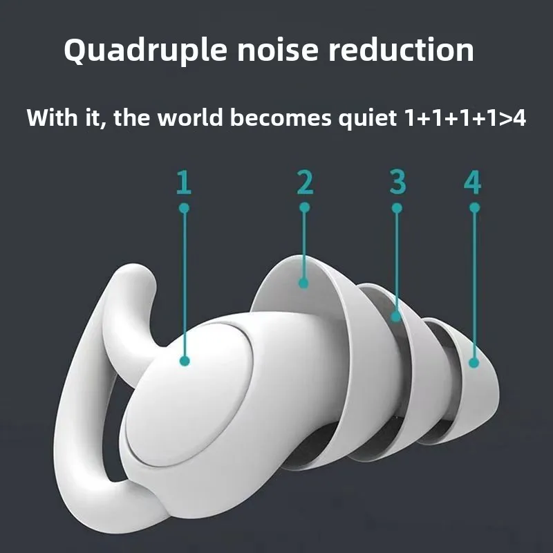 سيليكون عزل الصوت سدادات الأذن الحد من الضوضاء النوم طالب عنبر صاخبة الرجال والنساء العمل النوم الضوضاء الوقاية الكبار #1