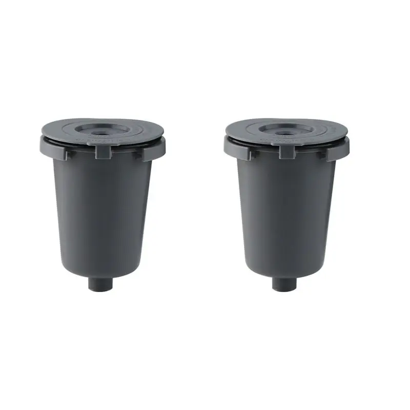 SYW-Replacement Parts 2 tasses filtrantes grises réutilisables, compatibles avec les cafetières à portion individuelle Cuisinart