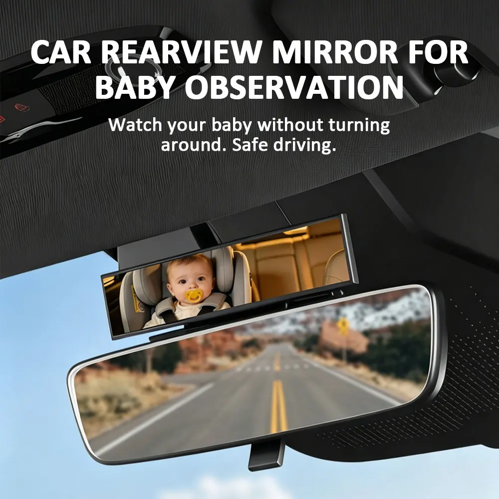 Car Rearview Mirror Auxiliary Mirror Ultra-Clear Interior Baby Observation Mirror Rear Child Blind Spot Wide-Angle Mirror
