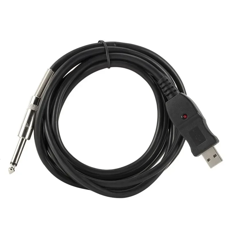 USB Guitar Cable Guitar Bass To PC USB Recording Cable USB To 6.5mm Jack Audio Adapter Converter USB Guitar Cable