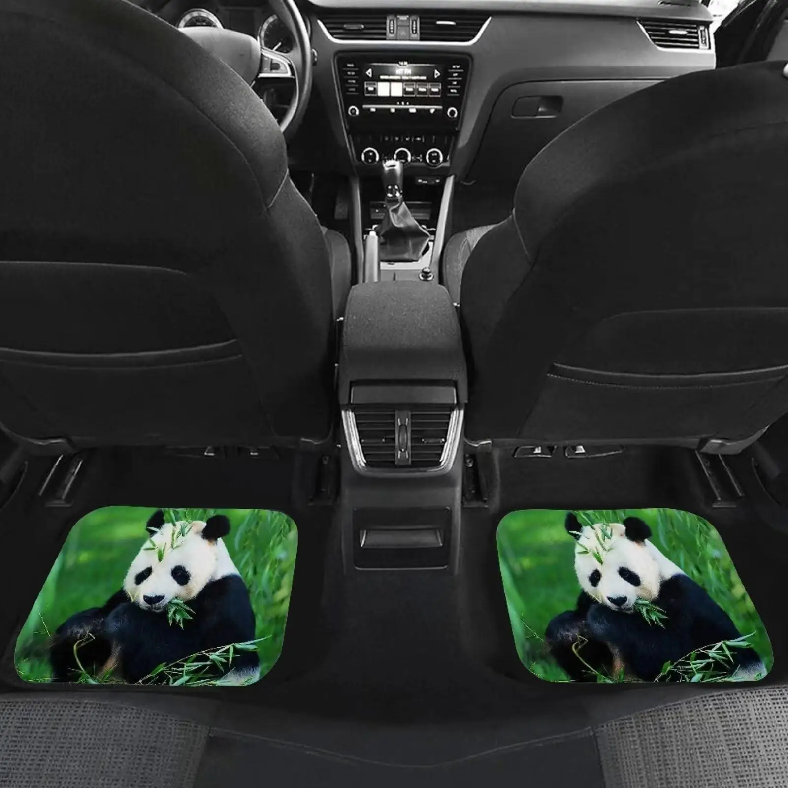 Alfombrillas Bambú Panda Para Coche، Alfombra Antislizante، Juego Completo 4 Piezas، Ajuste Universal Para Camions، SUV Y Fur