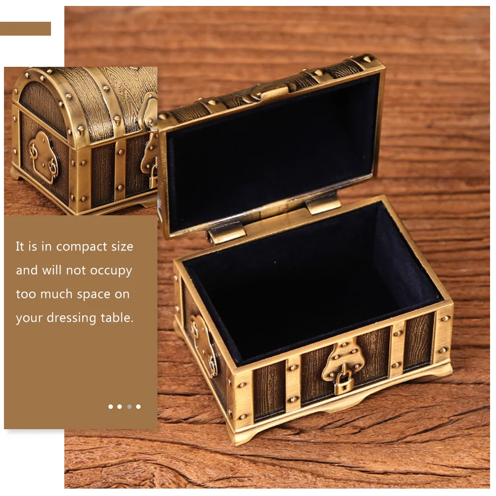 سبائك الألومنيوم مجوهرات صندوق تخزين الرجعية القرط حلقة حالة الزخرفية السفر حجم صغير هدية النساء عيد الحب