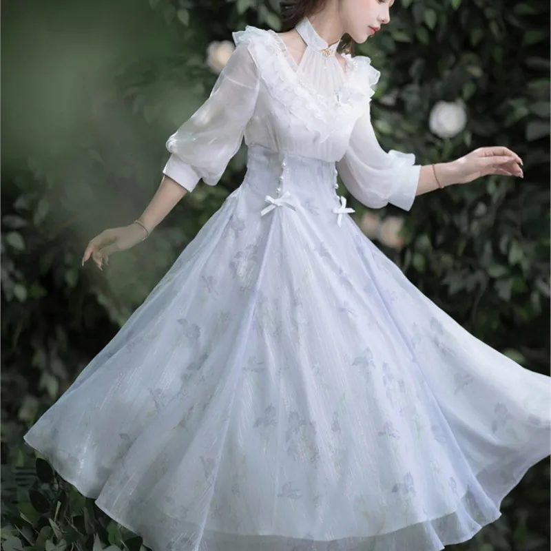 Chinese style daily improvement thin elegant dress