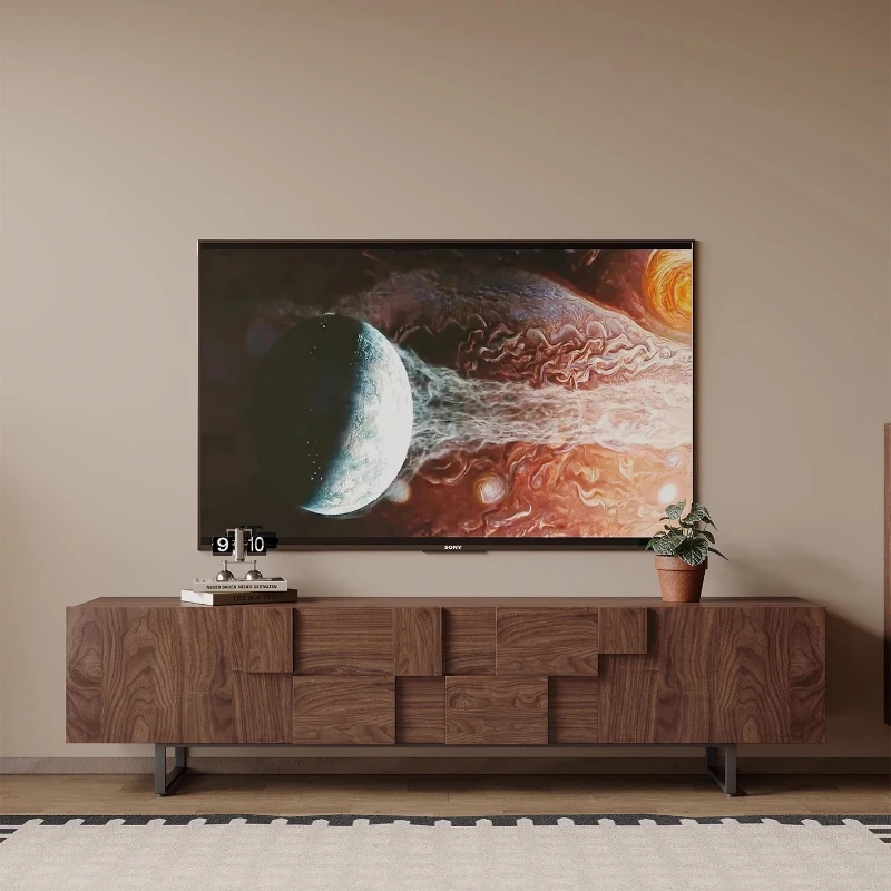 

Плавающая деревянная подставка для телевизора, современная мебель, шкафы De Salon, развлекательный центр, электрический камин, консольный шкаф для хранения