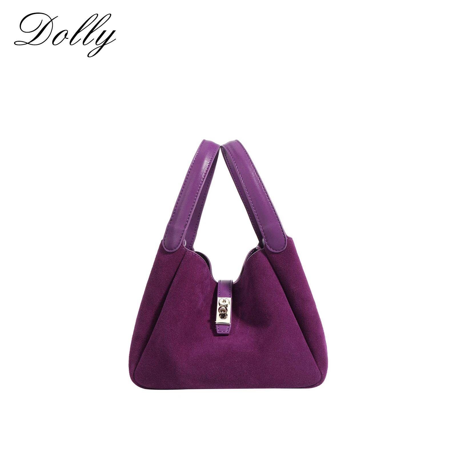 2024 Small Suede Tote Split Cowhide Bags for Women,New In Simple Autumn and Winter Business Ladies Single Shoulder Crossbody Bag