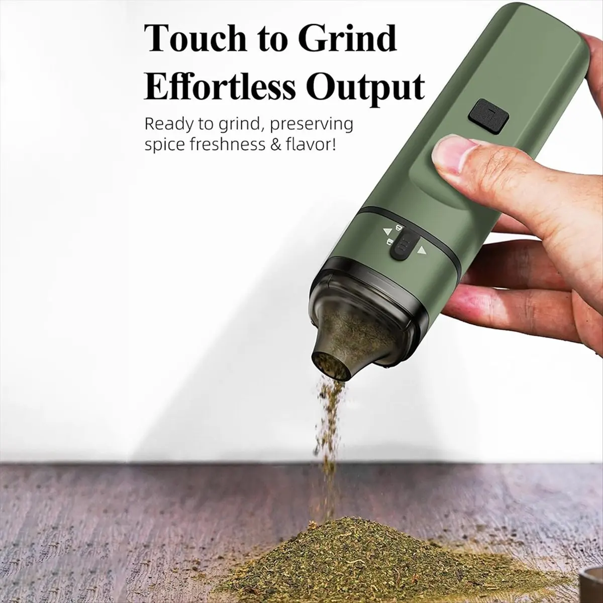 Ideal# Portable Auto Grind Electric One-Touch Grinding Up to 1.5G Automatic Dry Spice Mill Machine Green