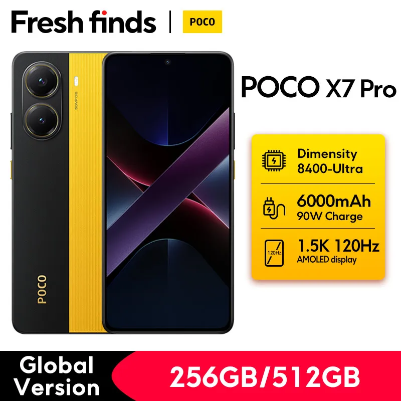 Smartphone Xiaomi POCO X7 Pro 5G, 12GB RAM + 256GB, Dimensity 8400-Ultra, Batteria 6000mAh, Ricarica 90W, Nero